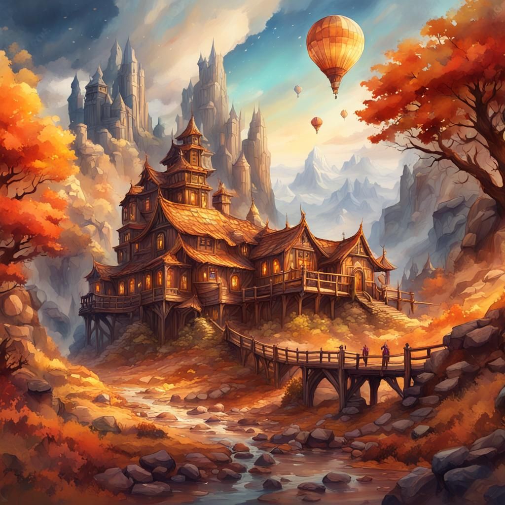 Adventurism in a beautiful style, painted using watercolor t...