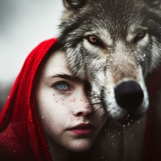 red riding hood and the wolf  by @vran81