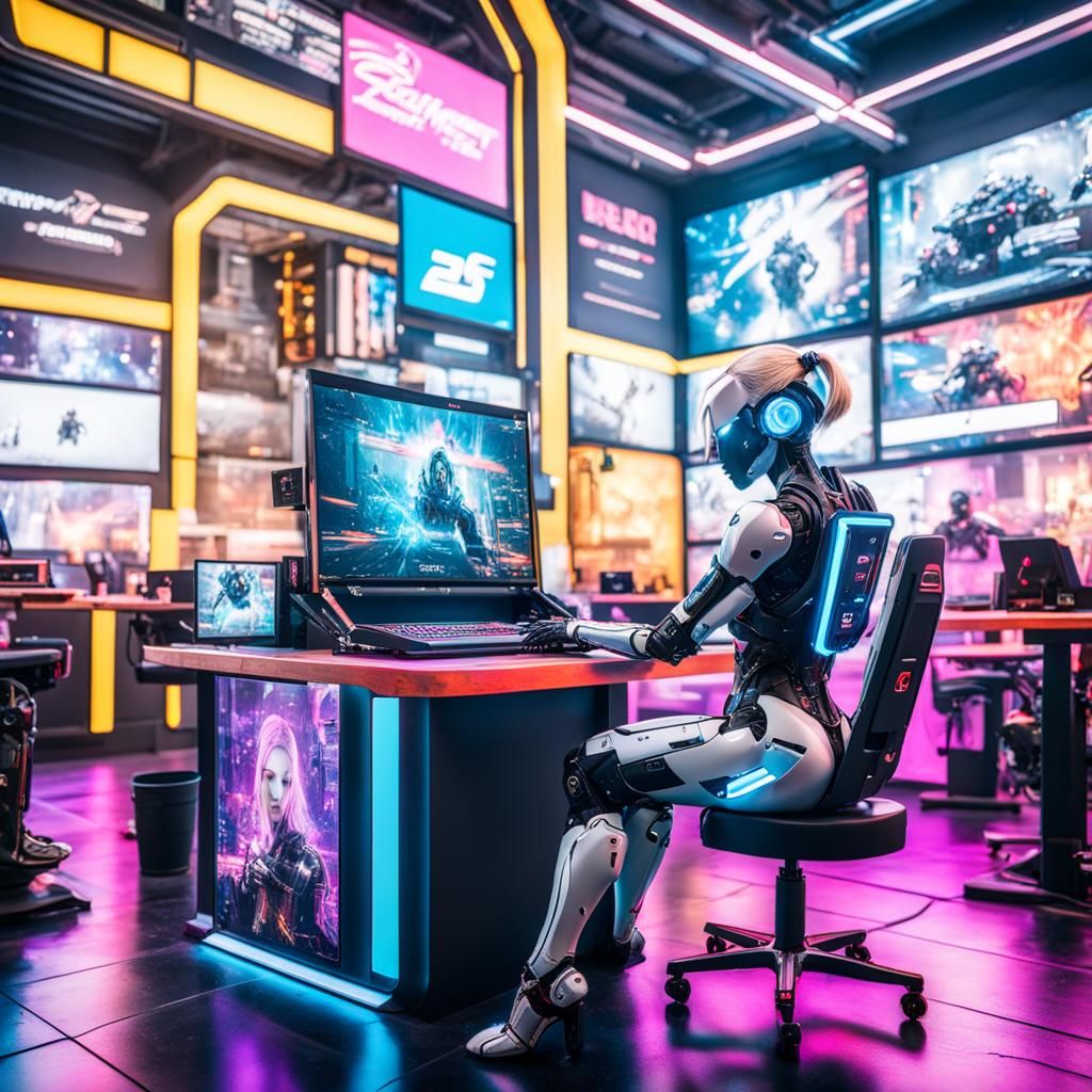 Multiple gaming pc set up inside smart cafe operating by a b...