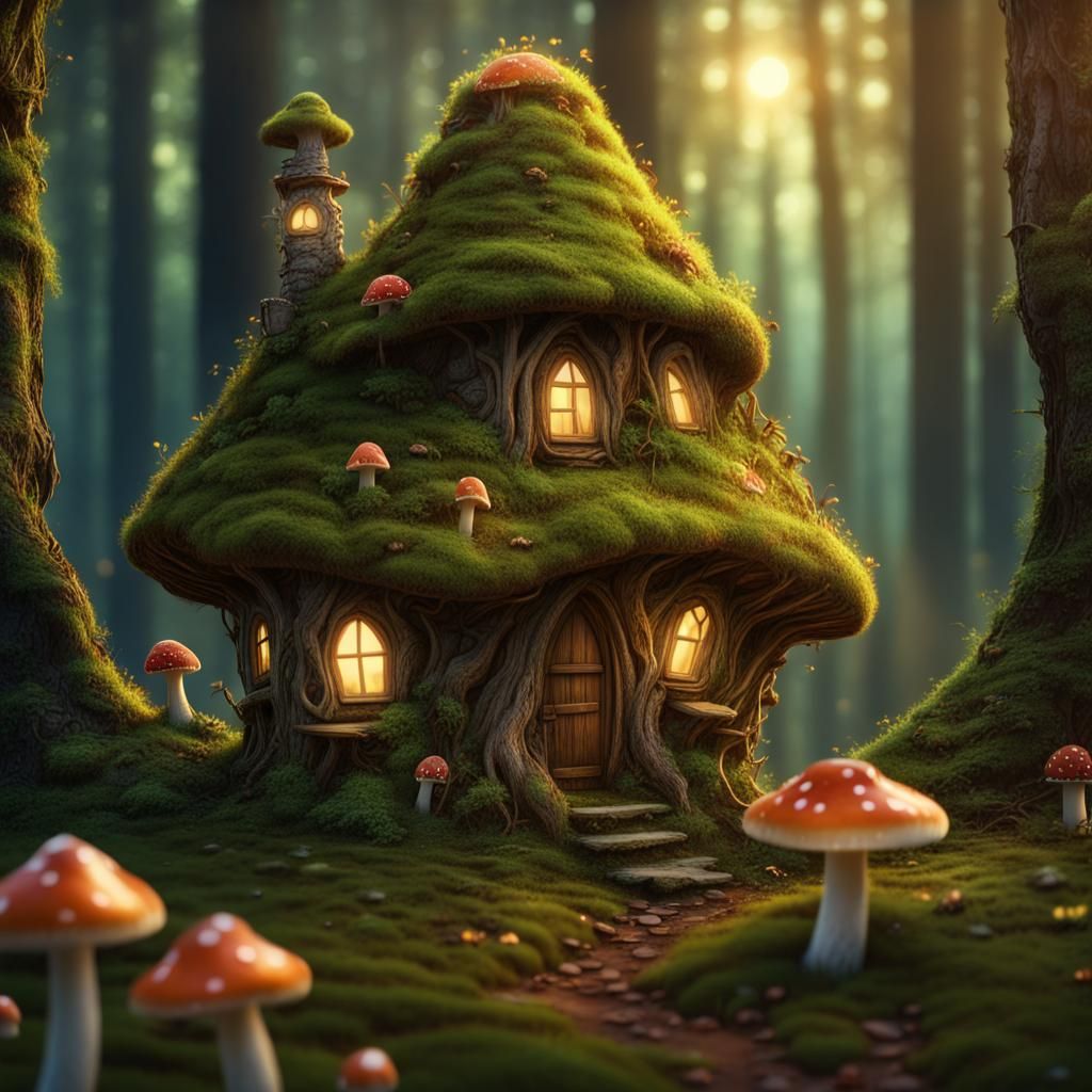 Home of the forest fairy - AI Generated Artwork - NightCafe Creator