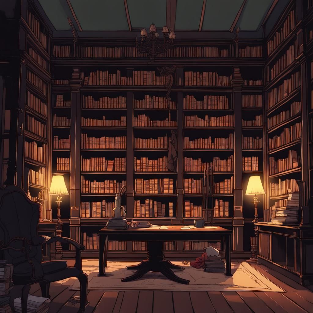 Dark Academia Study Room - AI Generated Artwork - NightCafe Creator