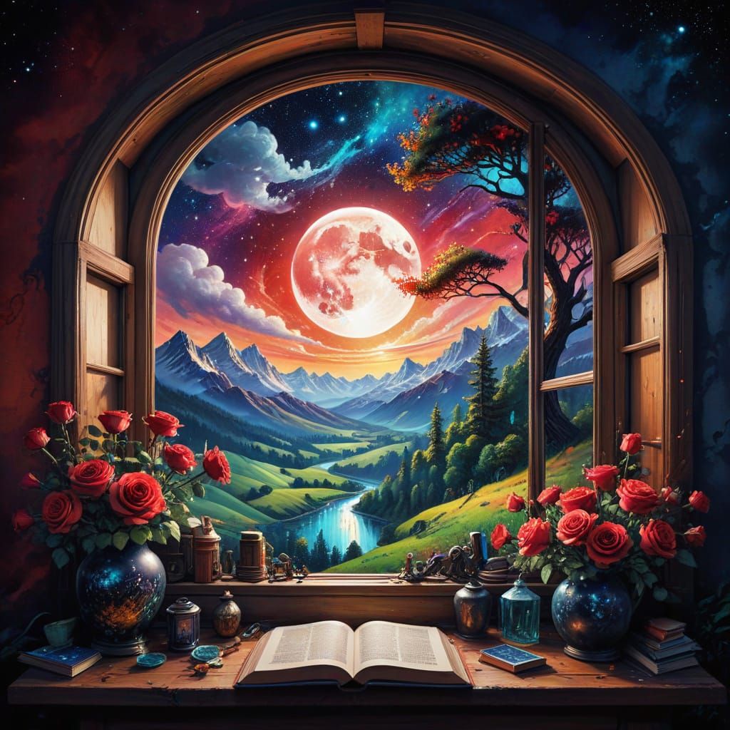 <lora:Wet ink sketch:1.0> <lora:Water-Digi Ink v2:1.0> <lora:Exquisite Flux:1.0> Colorful storybook style illustration of an large open wind...