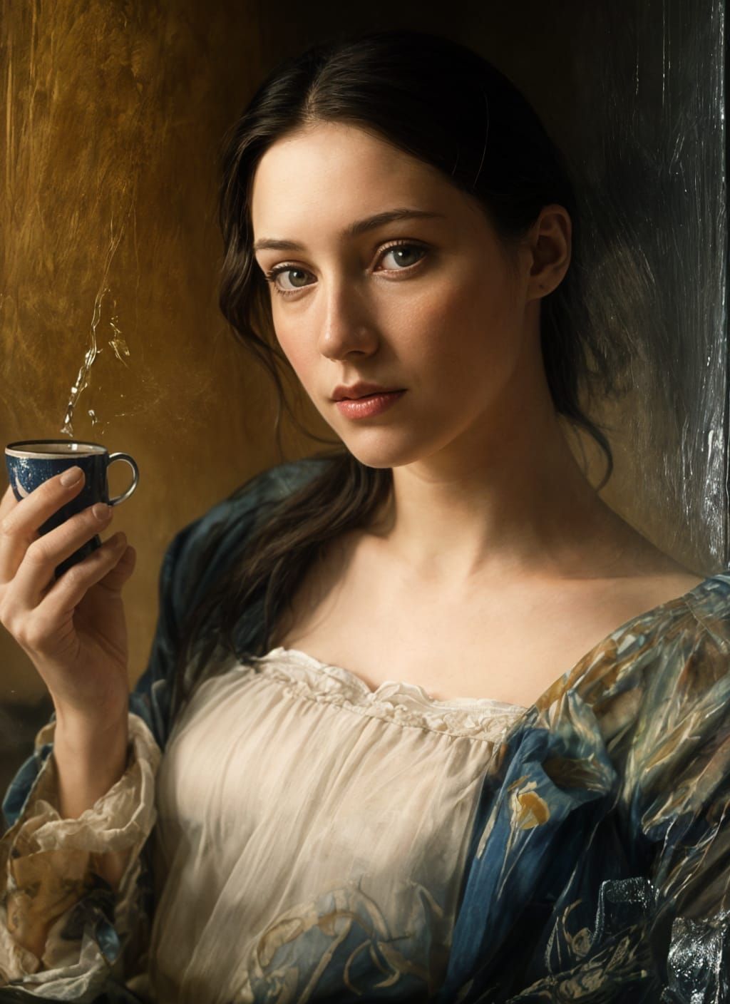 What caused her to Splash the Drink?