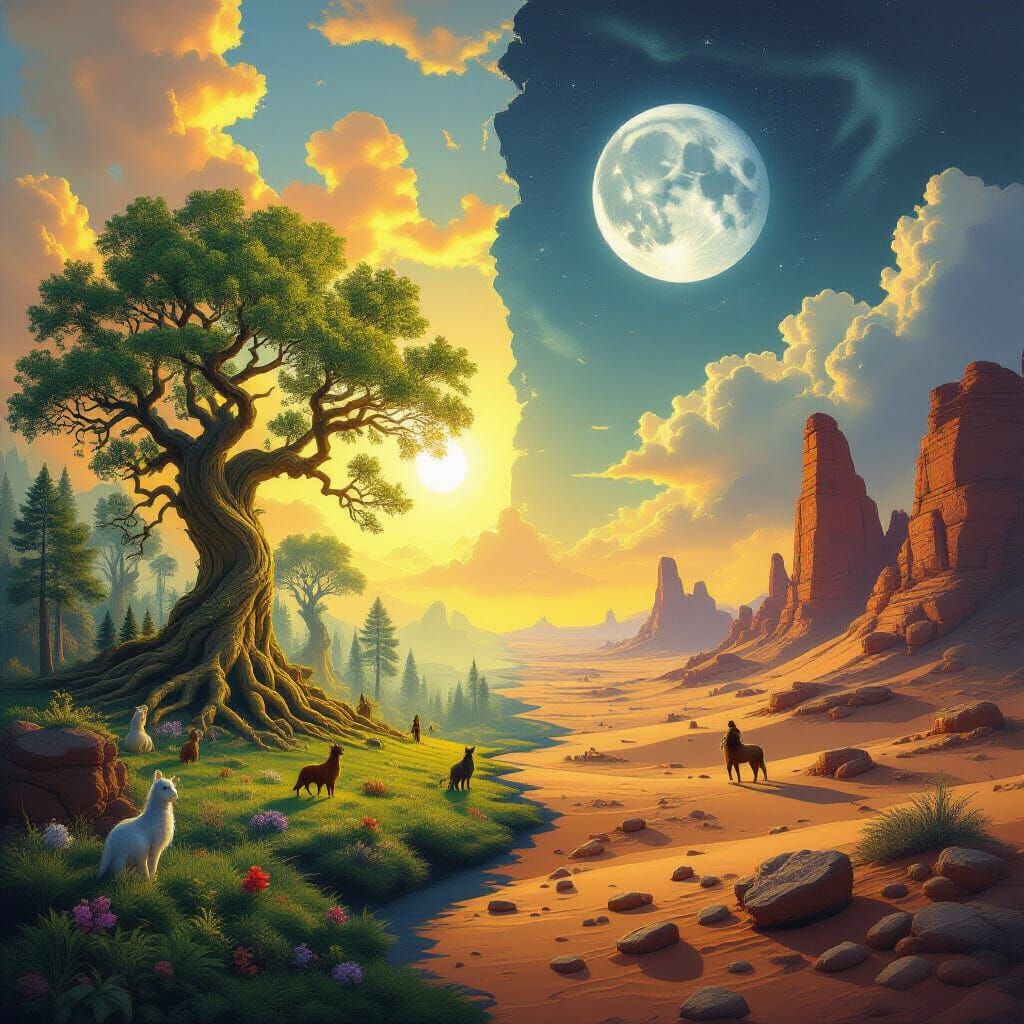 Lush and Vibrant versus Desolate Landscapes  by @Robert Steel