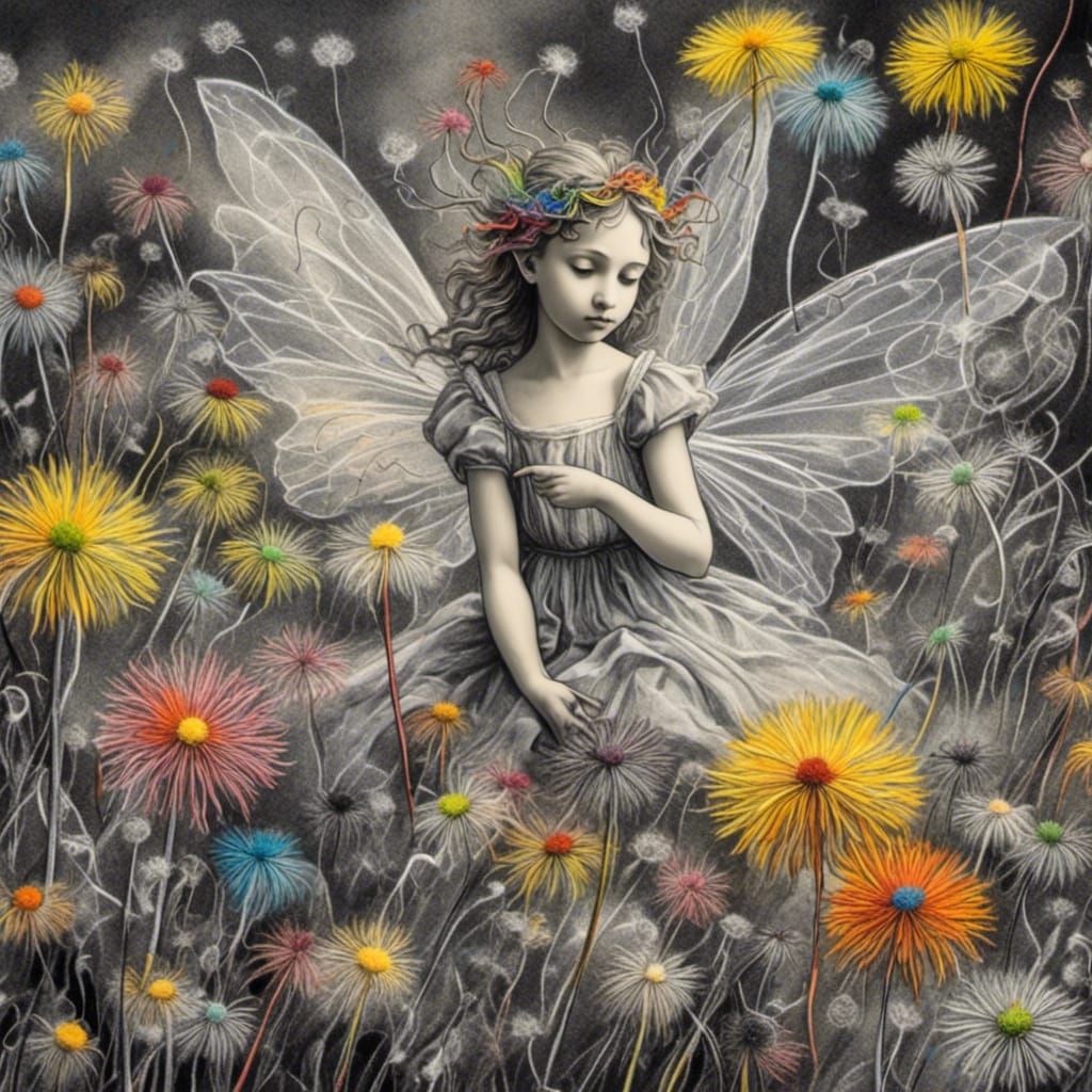 Dandelion fairy Winged fairies in a Million Dandelion dreamscape ...