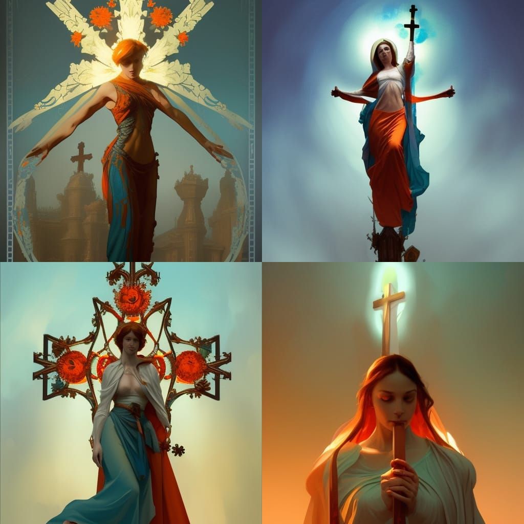 Mary on a cross