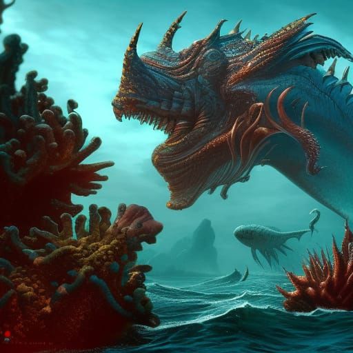 monsters in the ocean - AI Generated Artwork - NightCafe Creator