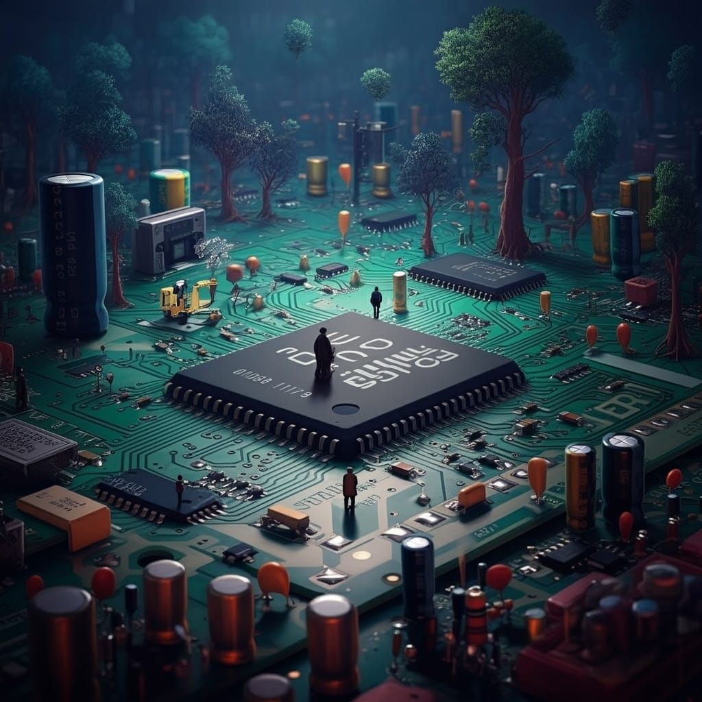 living on a printed circuit board   by @biowiet