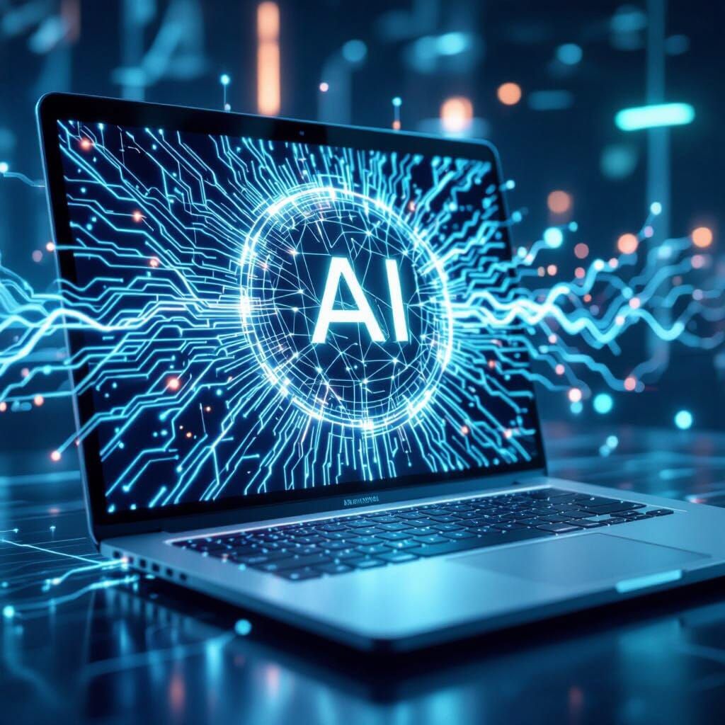 create image of computer in combination with AI