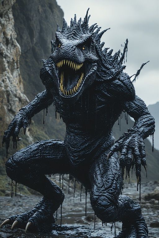 Pure Evil vicious intelligent inky T. rex monster