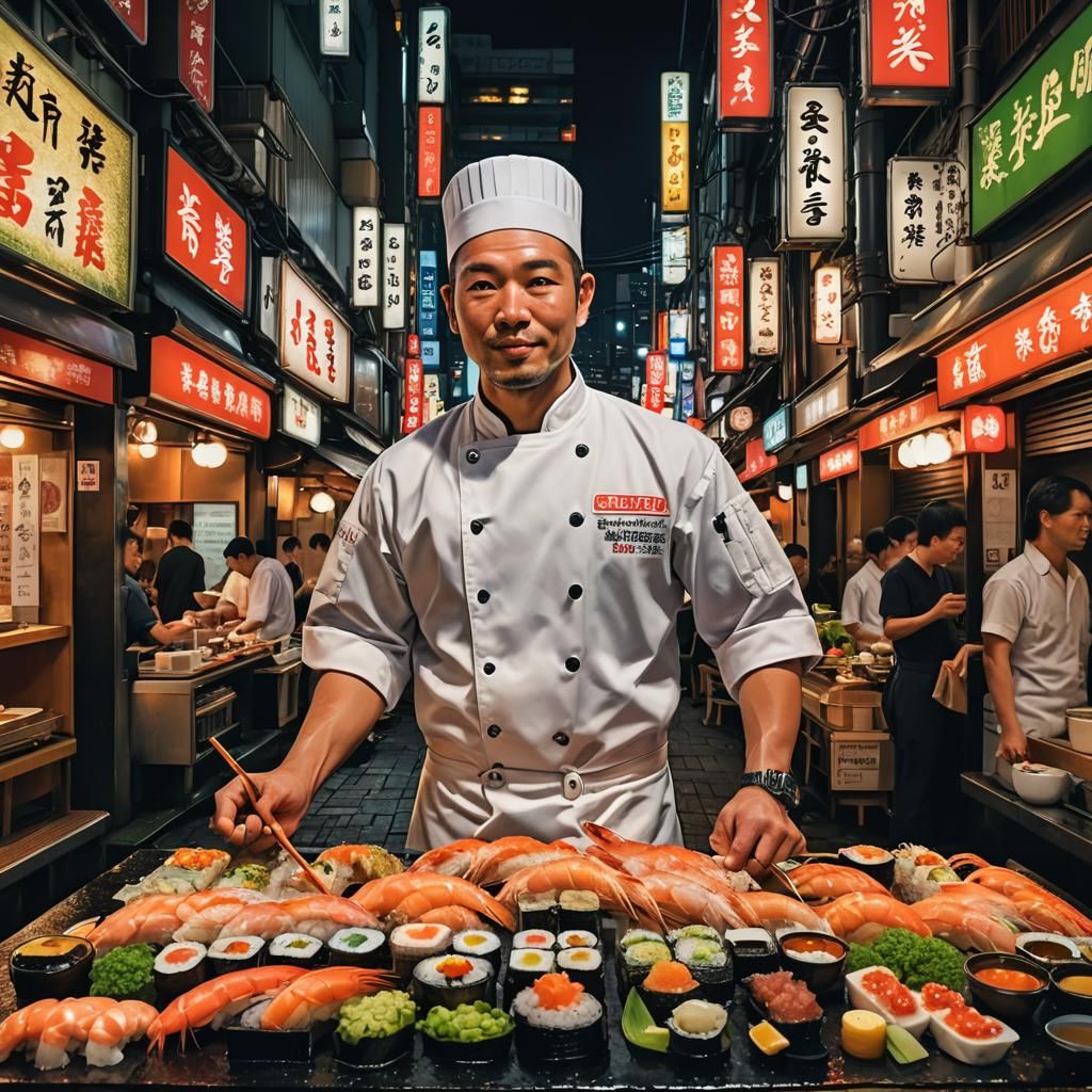 Spicy Shrimp Sushi Epic cinematic brilliant stunning intricate meticulously detailed dramatic atmospheric ...  by @CBear