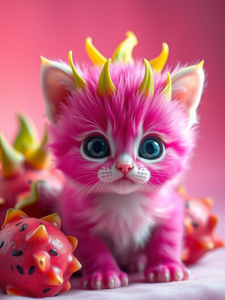 Dragon Fuit Kitty  by @Happy Guy