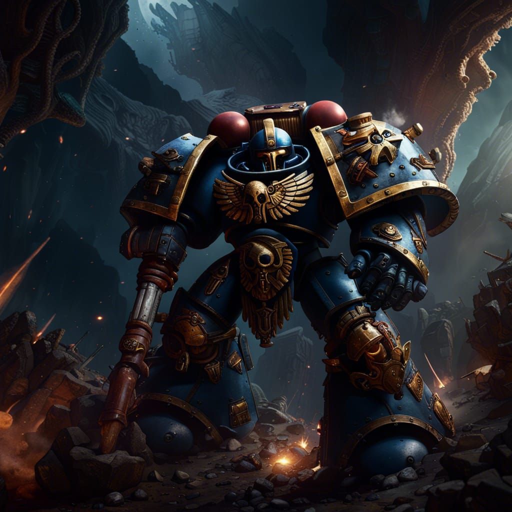 holy space marines warhammer 40k - AI Generated Artwork - NightCafe Creator