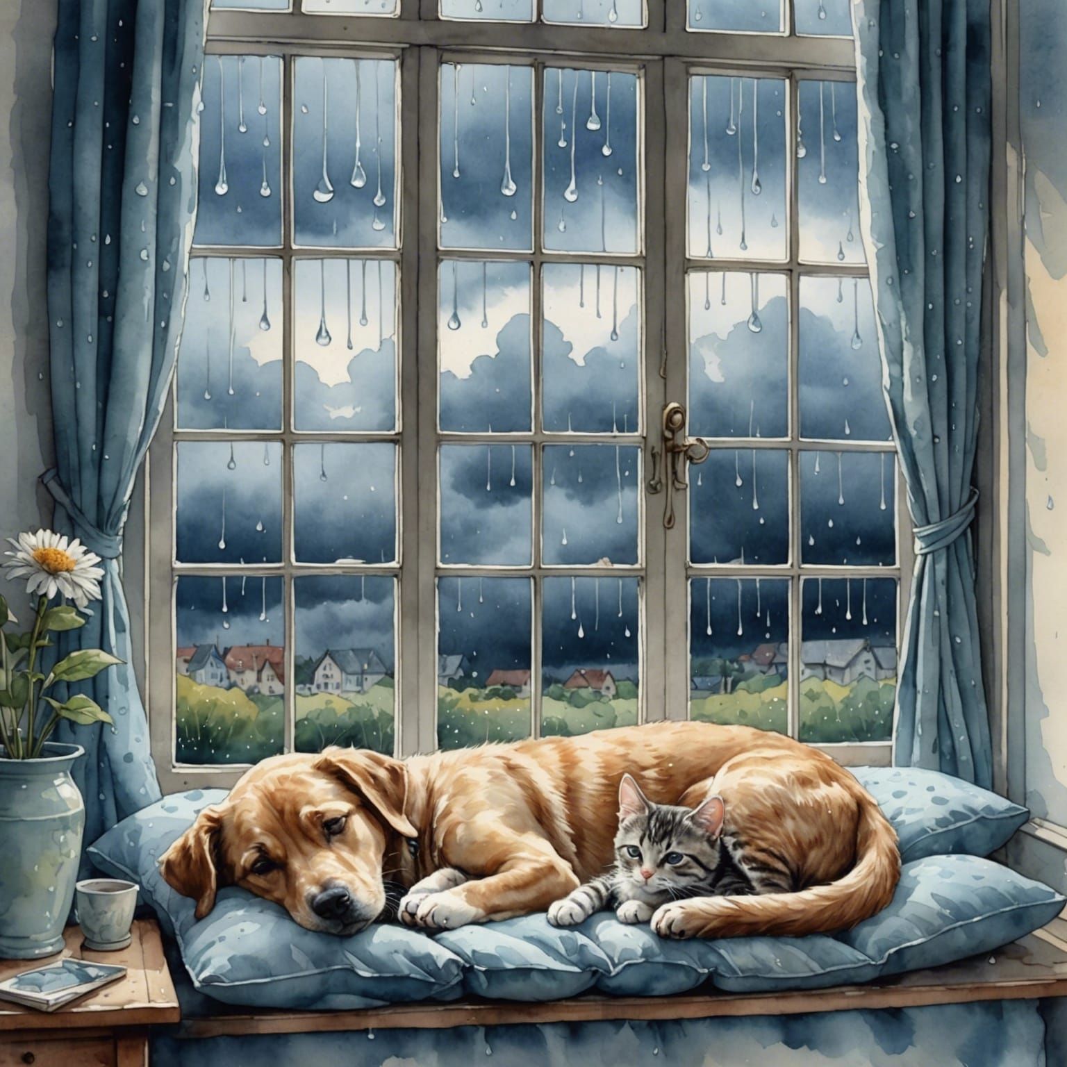 Rainy Day Nap  by @LoisD