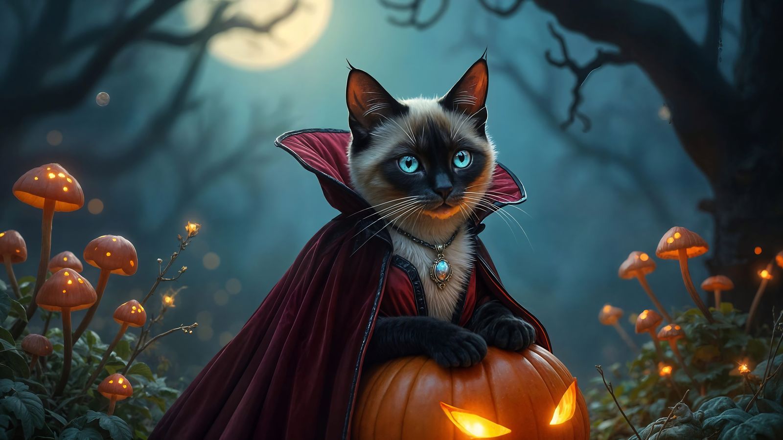 Siamese Cat, Dressed For Halloween!  by @AshenAlar