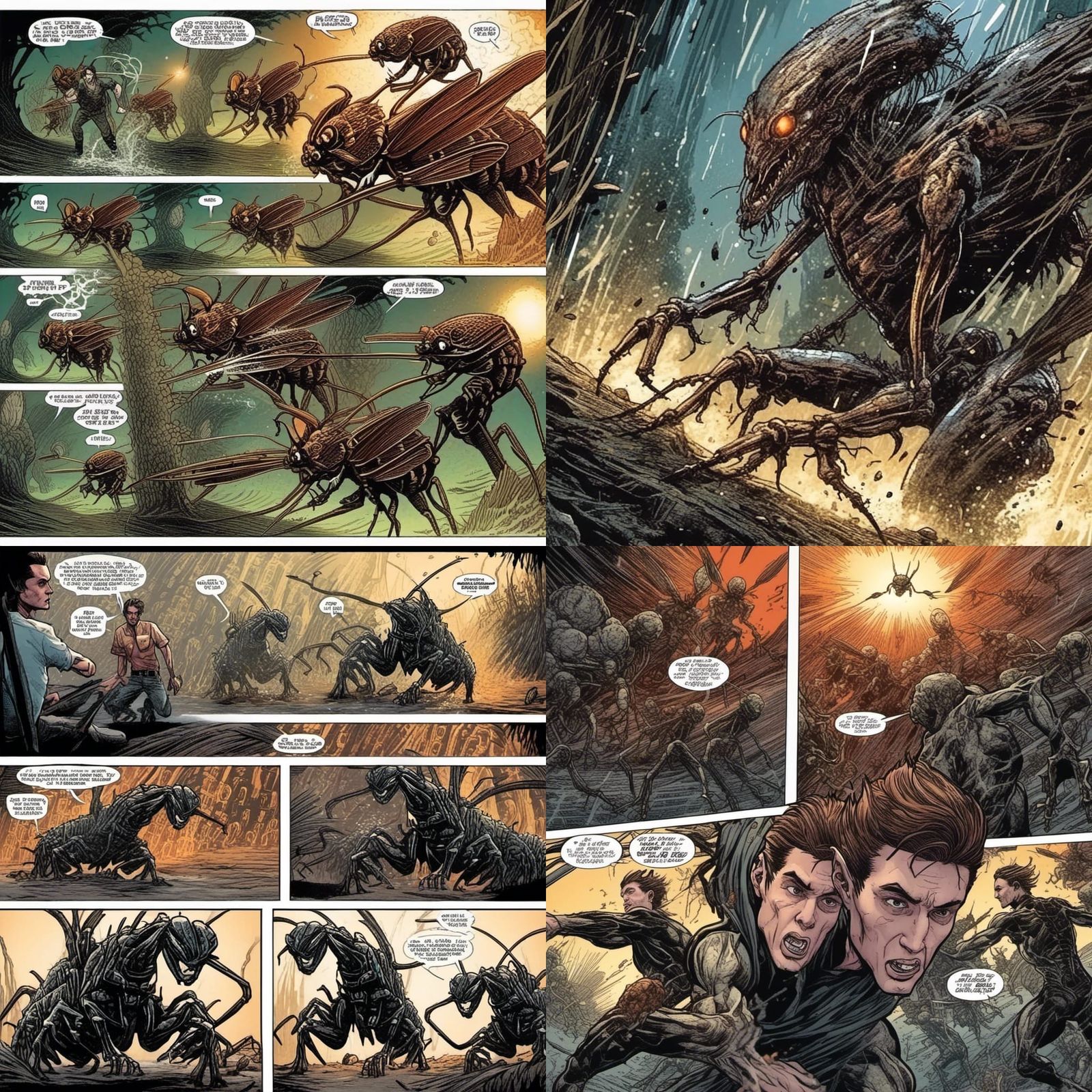 <lora:My Face:1.0> turning into an ant,  mid-transformation,...