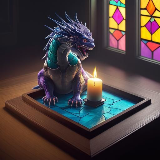 a  candle holder  of a  Japanese dragon.