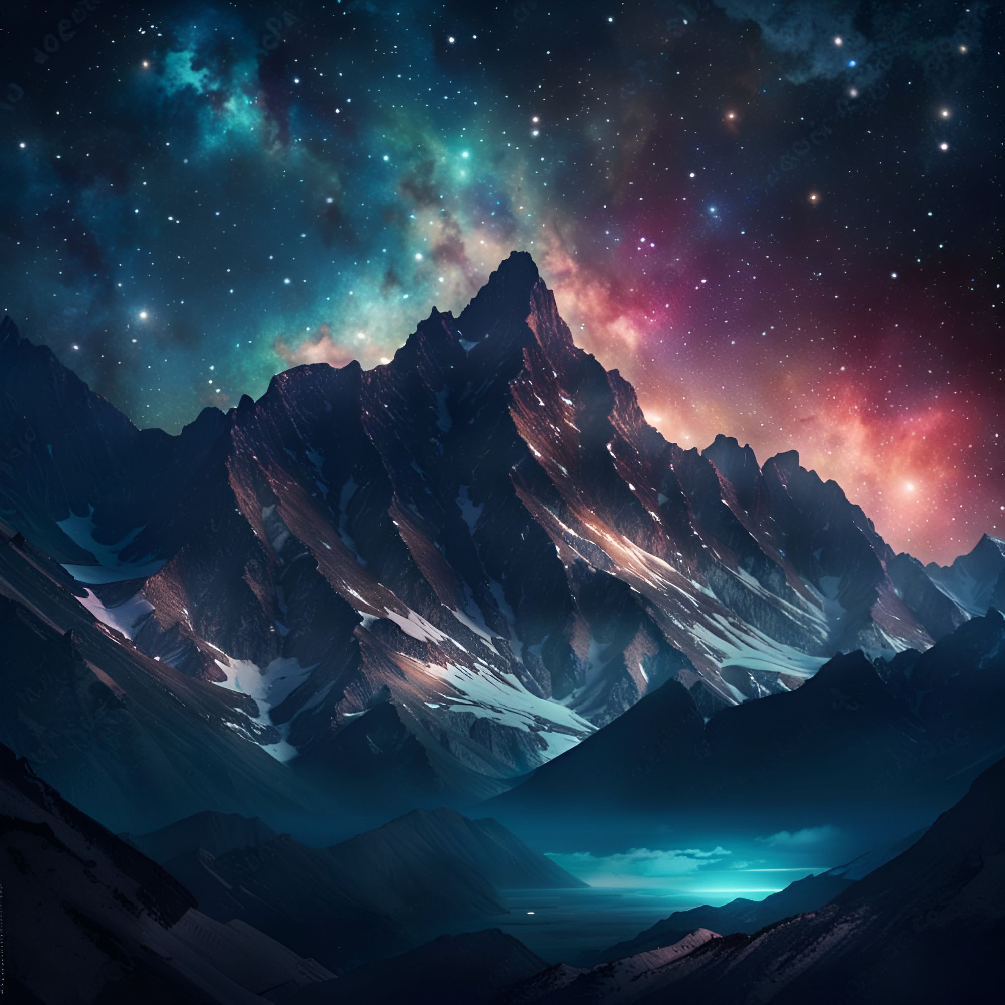 Beautiful Starry Sky With Nebula Over The Mountains At Midnight In ...