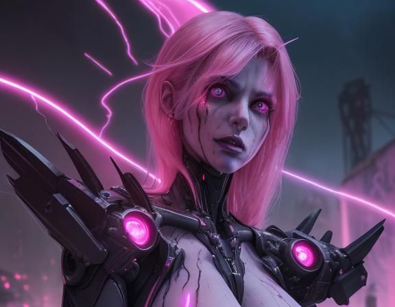 A cybernetic female vampire massive monster with Cybernetic ...
