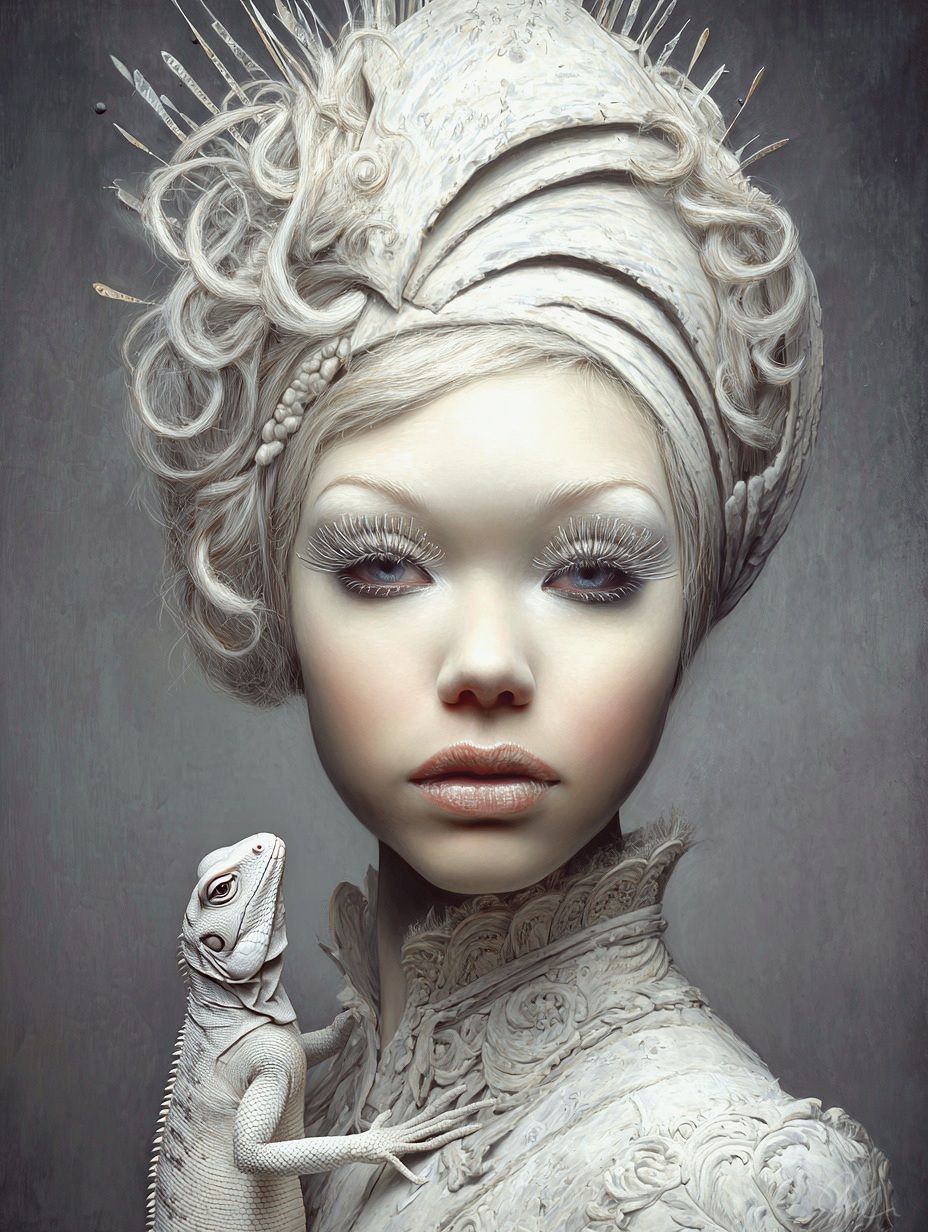 Portrait with iguana