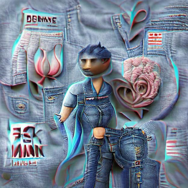 Feminine denim man 8K 3D