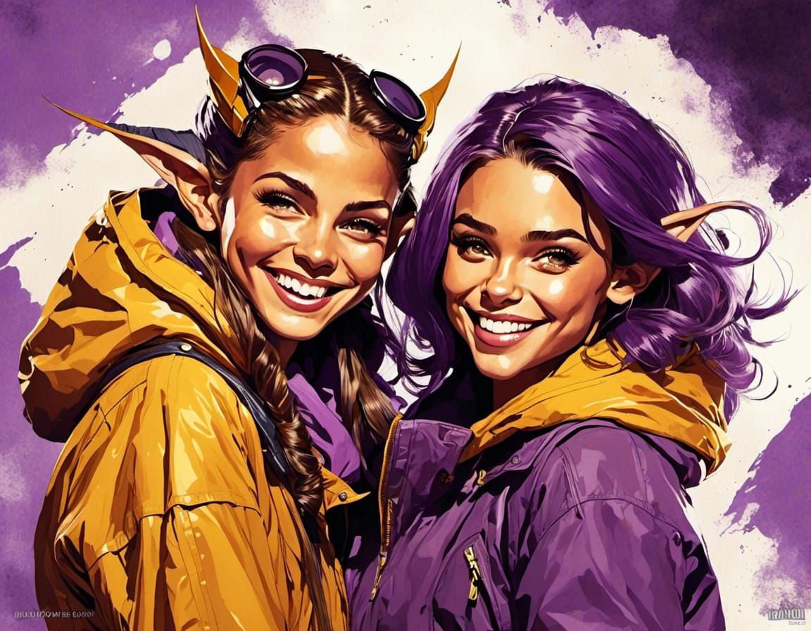 portrait of friendship <lora:Elven Lacquer:1.0>