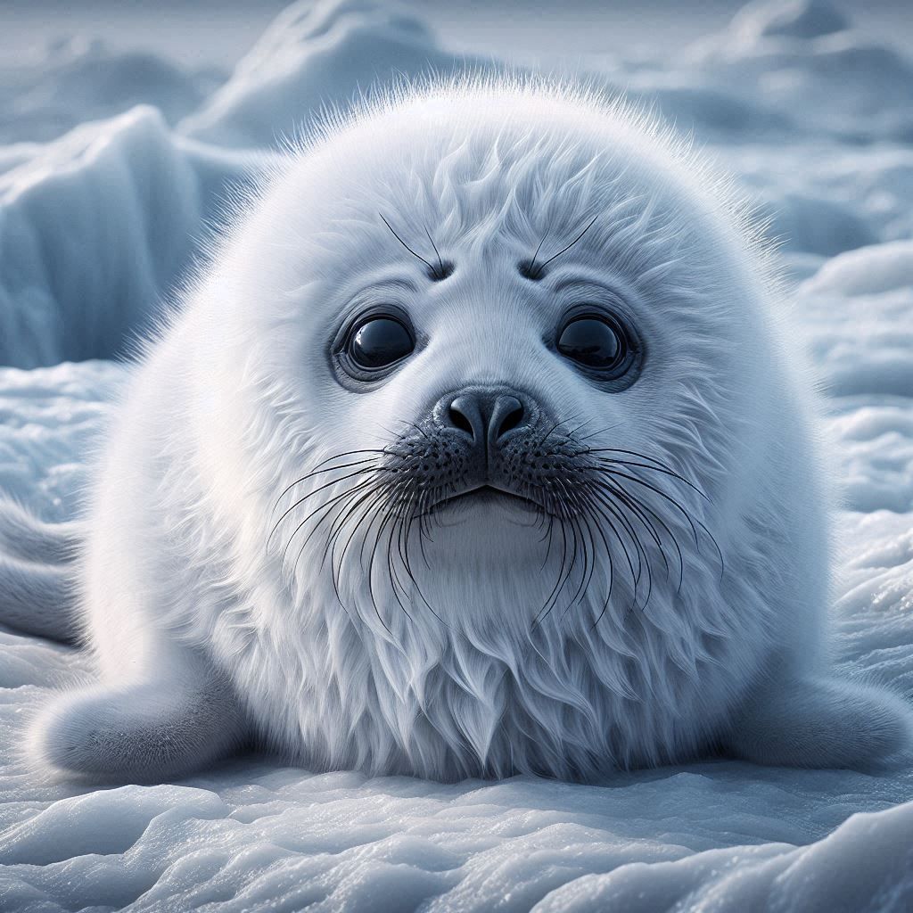 Baby Harp Seal Pup  by @AK