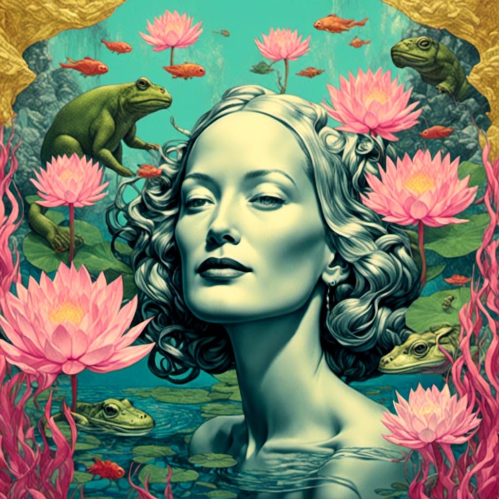 <lora:Viva:1.0> as a mermaid with long black hair swimming i...