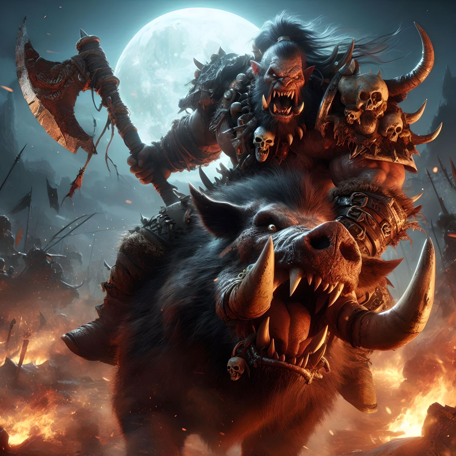 “Savage Charge of the Orc Warlord” 
Elite Cavalry of team Go...