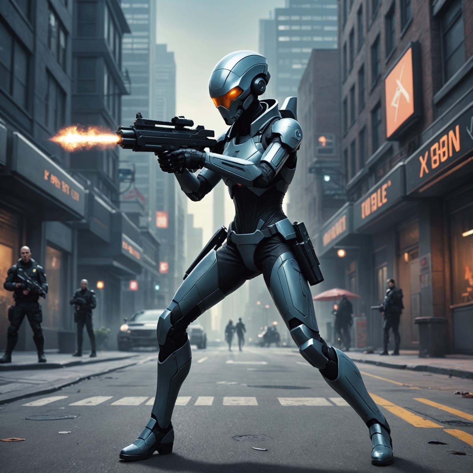 Engaging the hostile invader.