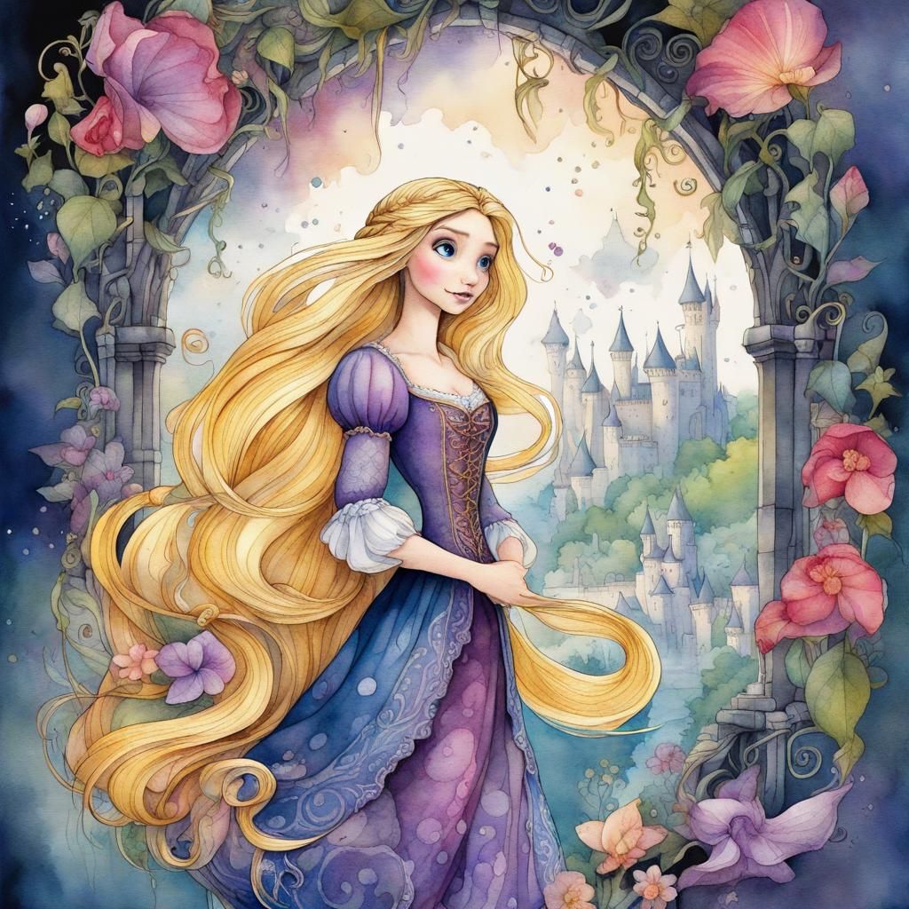 Photo Wallpaper Tangled Rapunzel Disney Wall Mural Kids Room Wall Decor |  eBay