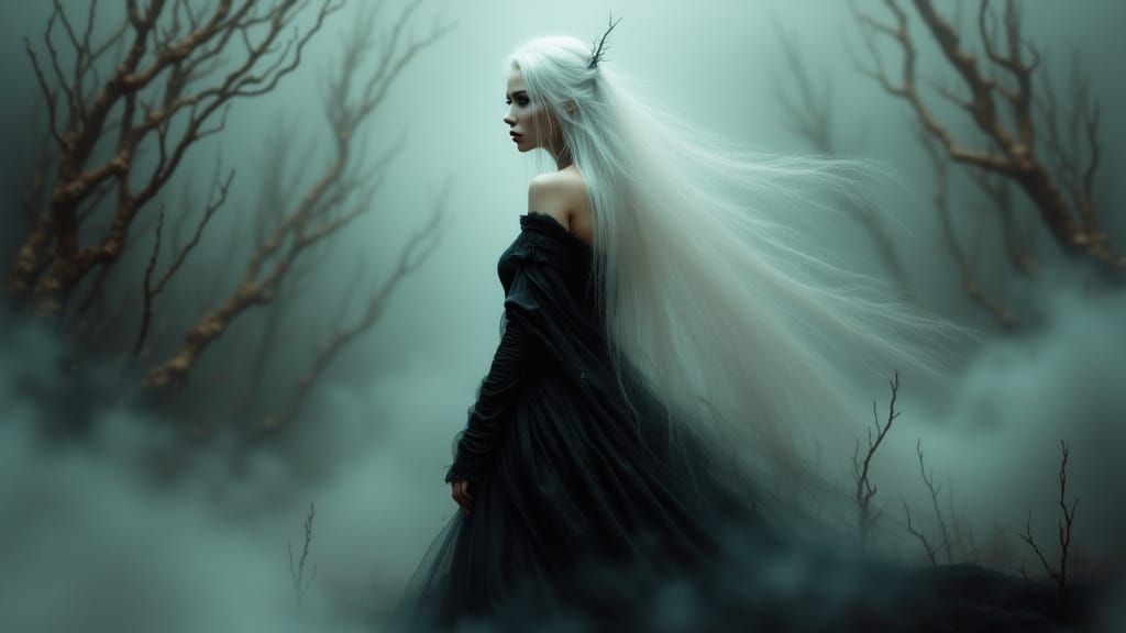 With a gaze that scorches silence