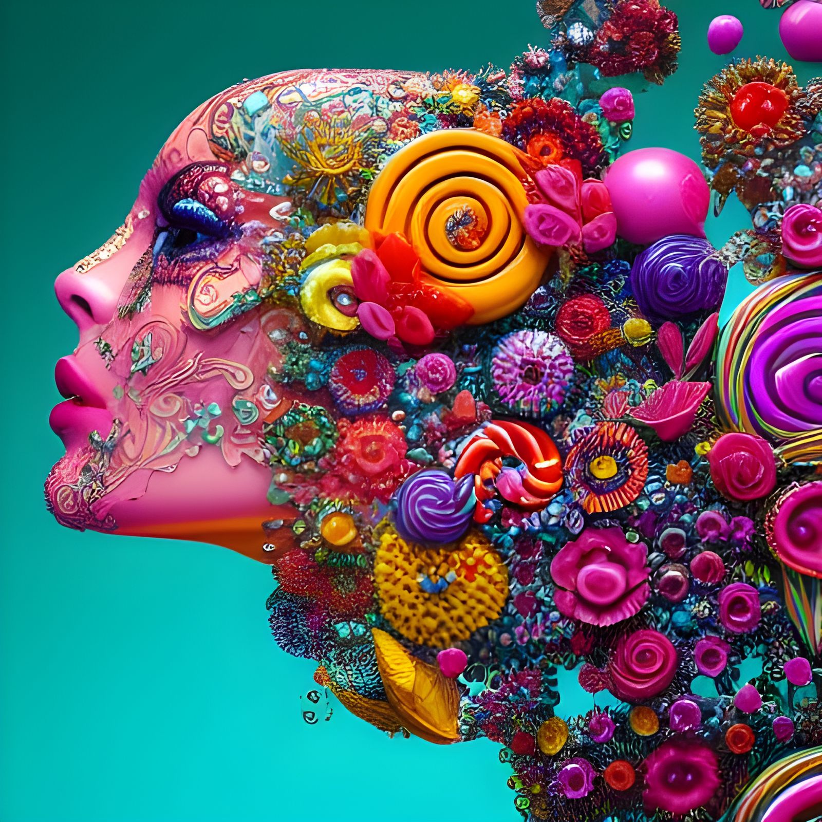 "You are my candy girl" Intricate and elaborate candy flowing liquid