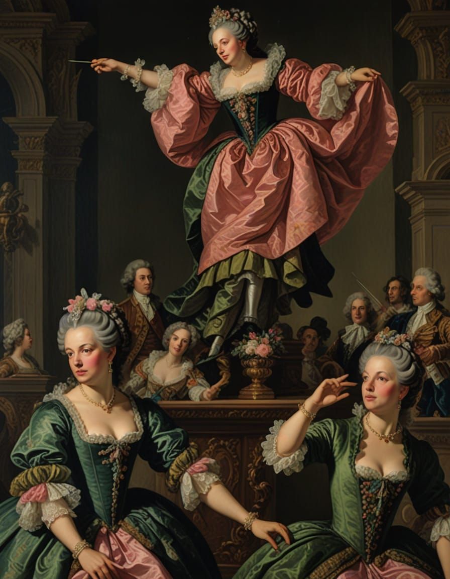 A jean baptiste martin-inspired oil-on-canvas painting featu...