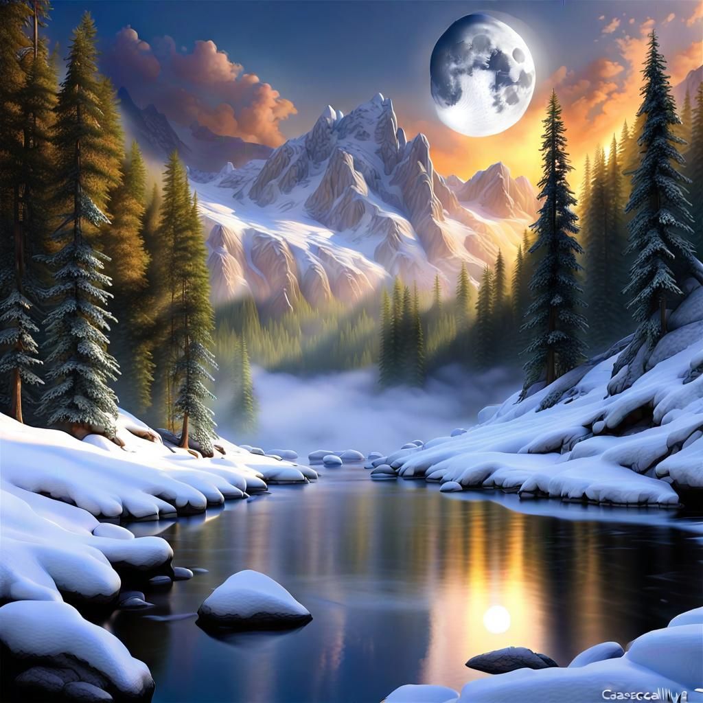 Frozen mountainscape