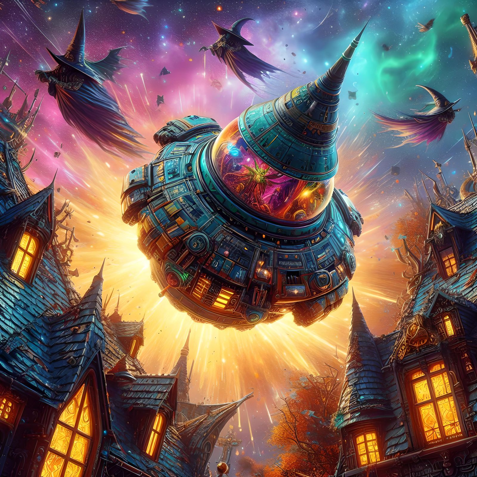 A Space Marine capsule breaks through the roof of the Witches' Haven (Uploaded)