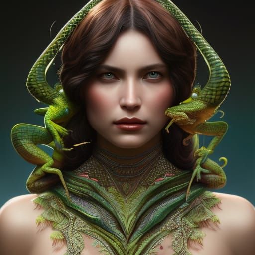 Lizard lady AI Generated Artwork NightCafe Creator