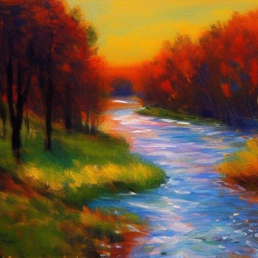 A raging river in the shape of a beautiful woman. impression...
