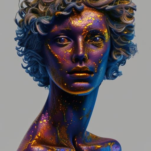 Stunning woman sculpture, head & shoulder portrait, rococo g...