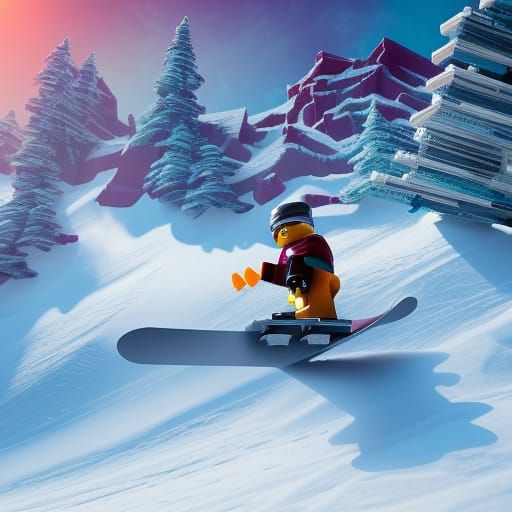 Snowboarding on lego bricks