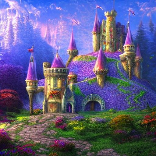 Psychedelic Fantasy Castle - AI Generated Artwork - NightCafe Creator