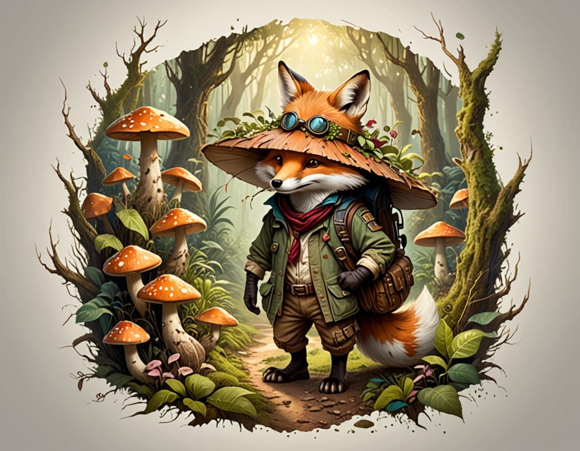 Fox Explorer in Mushroom Jungle 🦊🌿