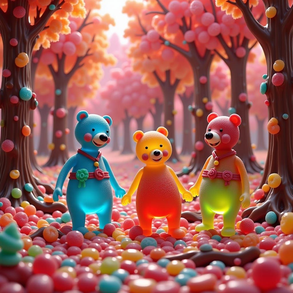 The Three Bears on a Walk Through Candy Forest  by @Kari