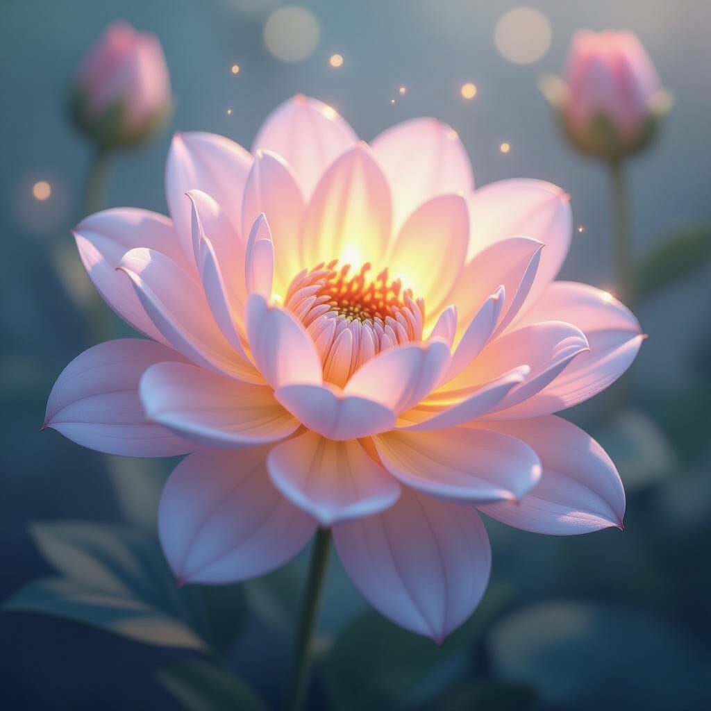Glowing Ethereal Flower in Luminous Fantasy Style
