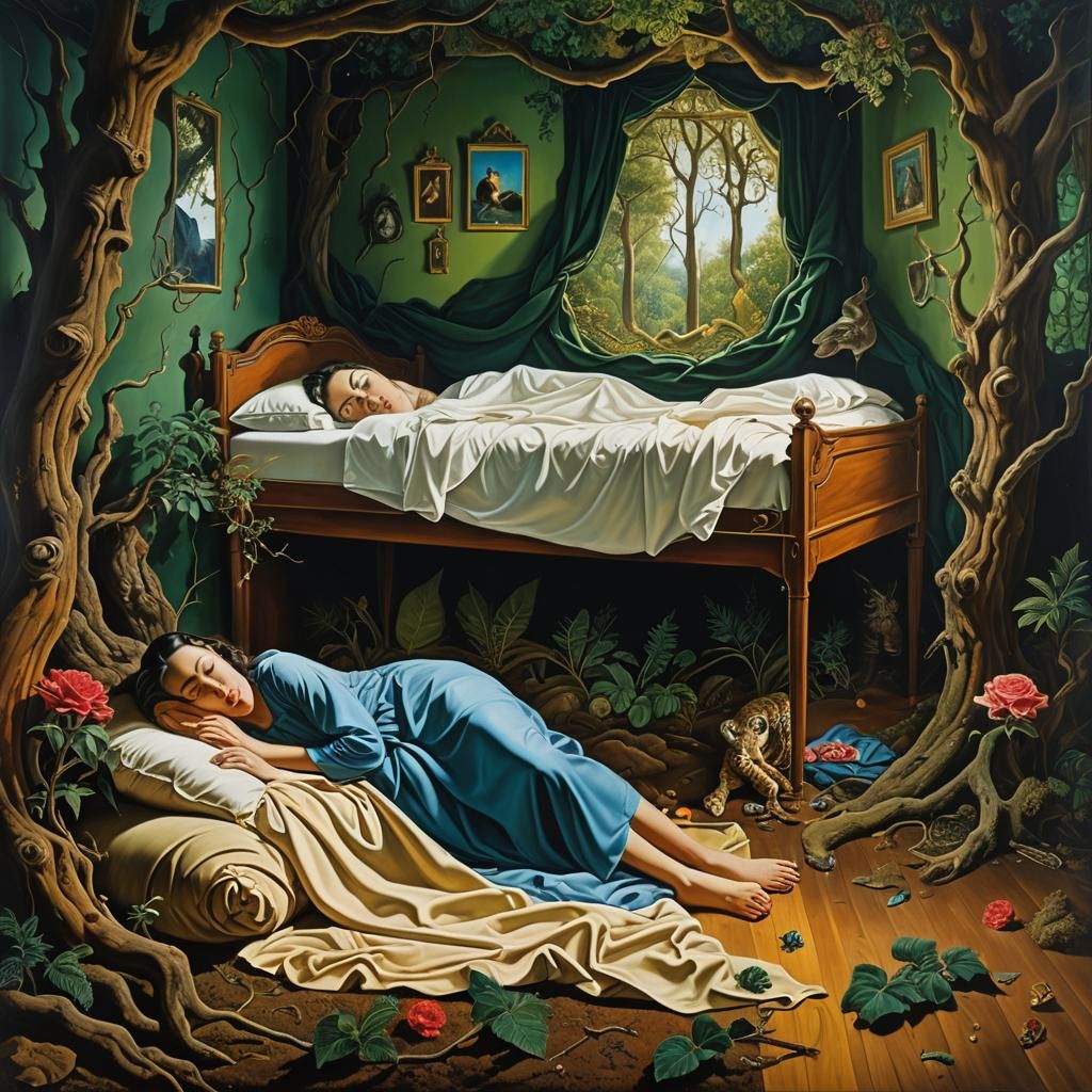 Surreal Figures Rise in Forest Home, Salvador Dali Style