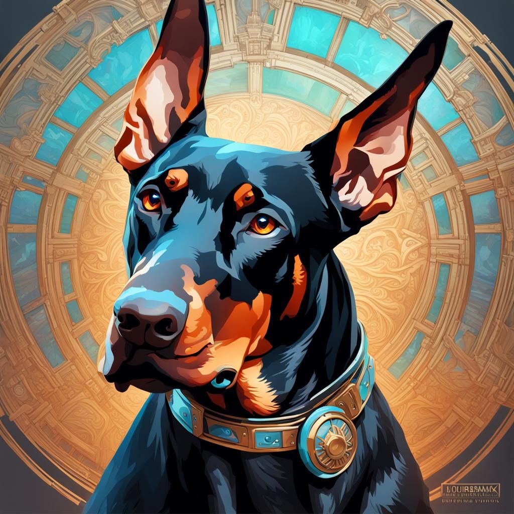 Doberman pinscher - AI Generated Artwork - NightCafe Creator