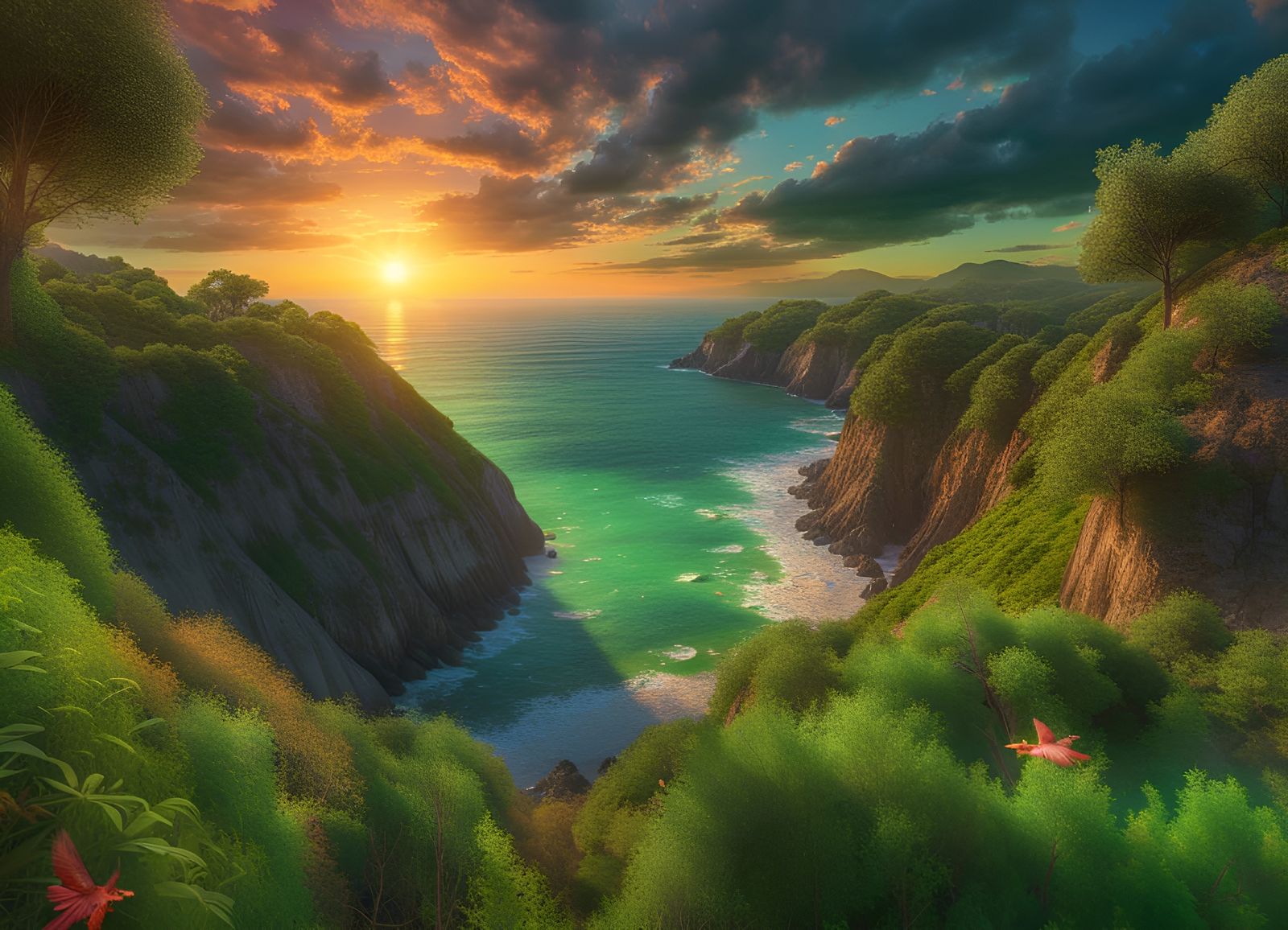 Coastal sunset