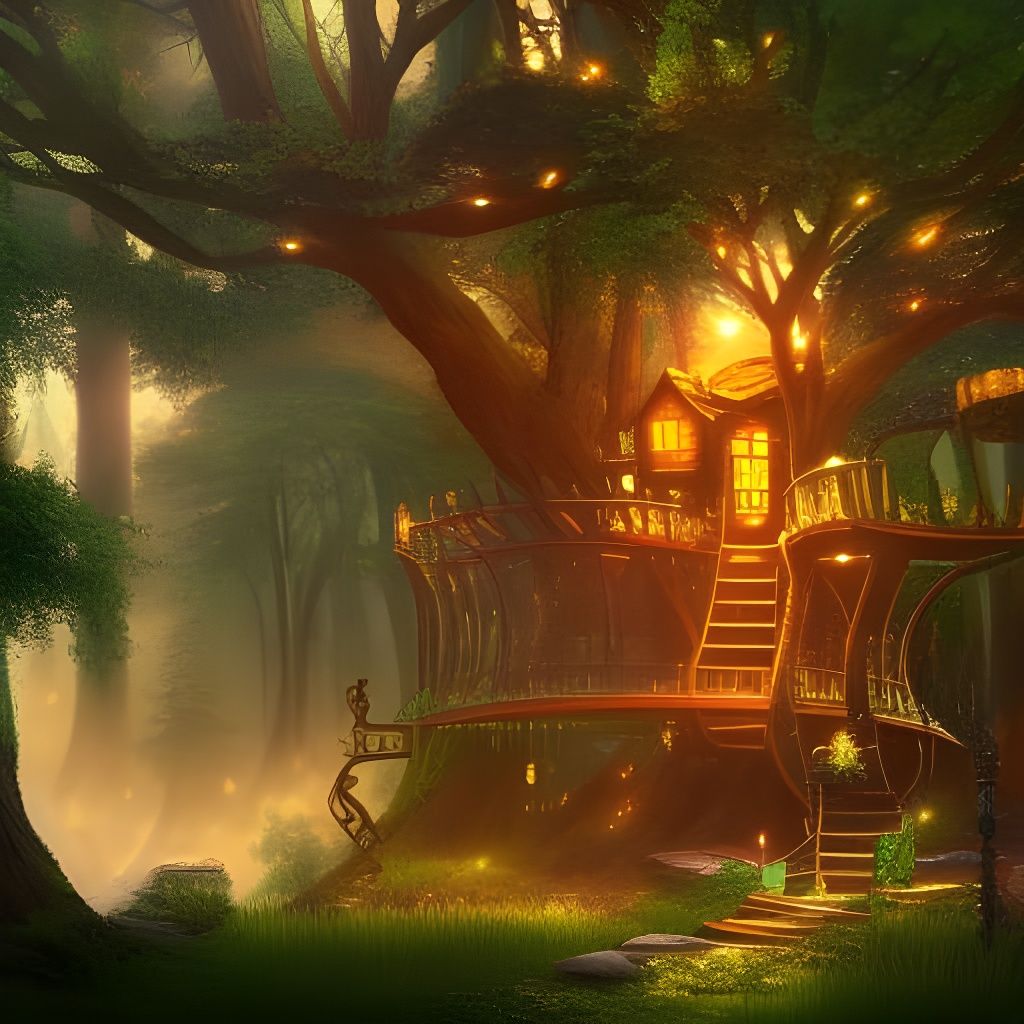 Enchanted Tree House - AI Generated Artwork - NightCafe Creator