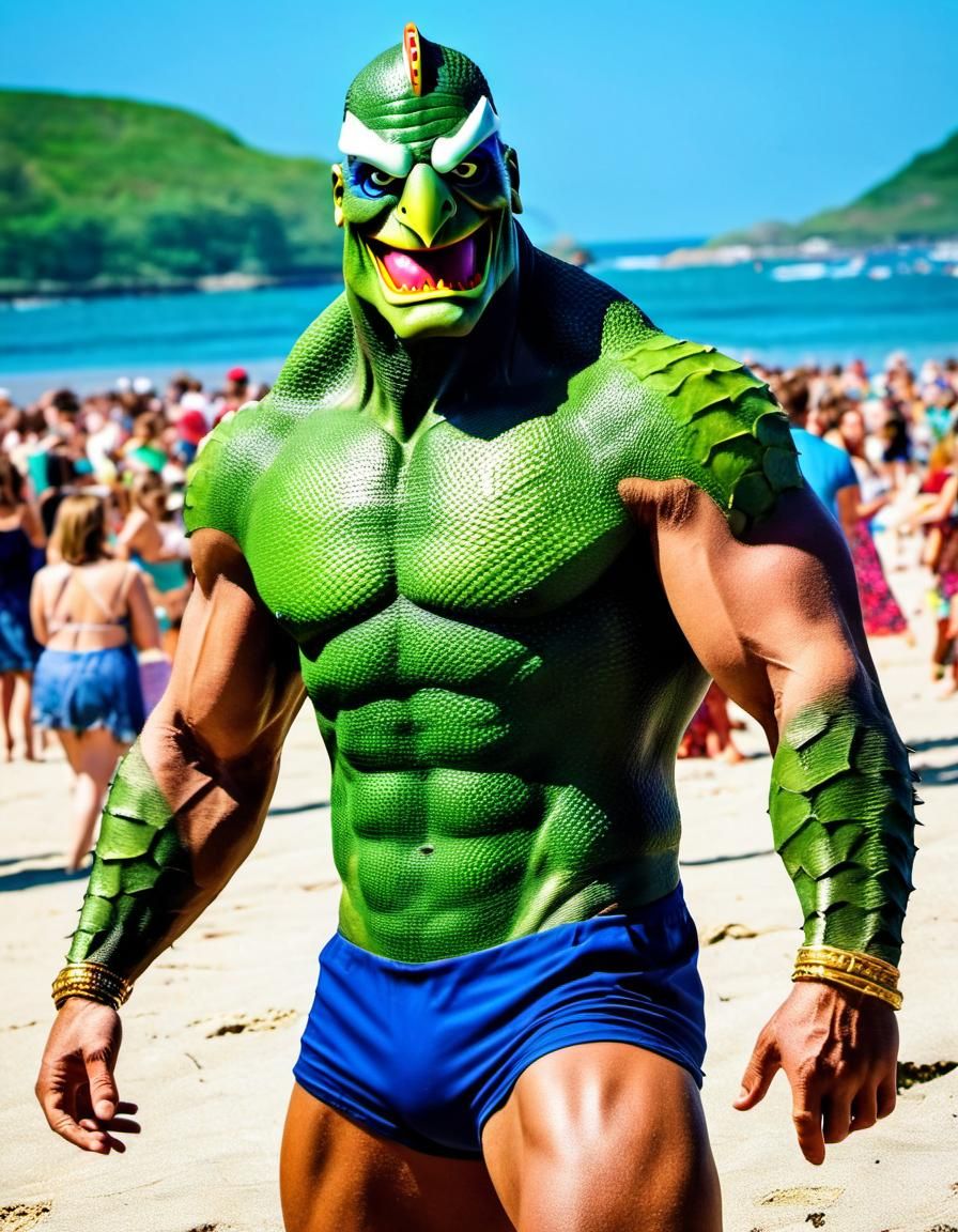 Aquaman trying to impress the ladies at the beach - AI Generated ...