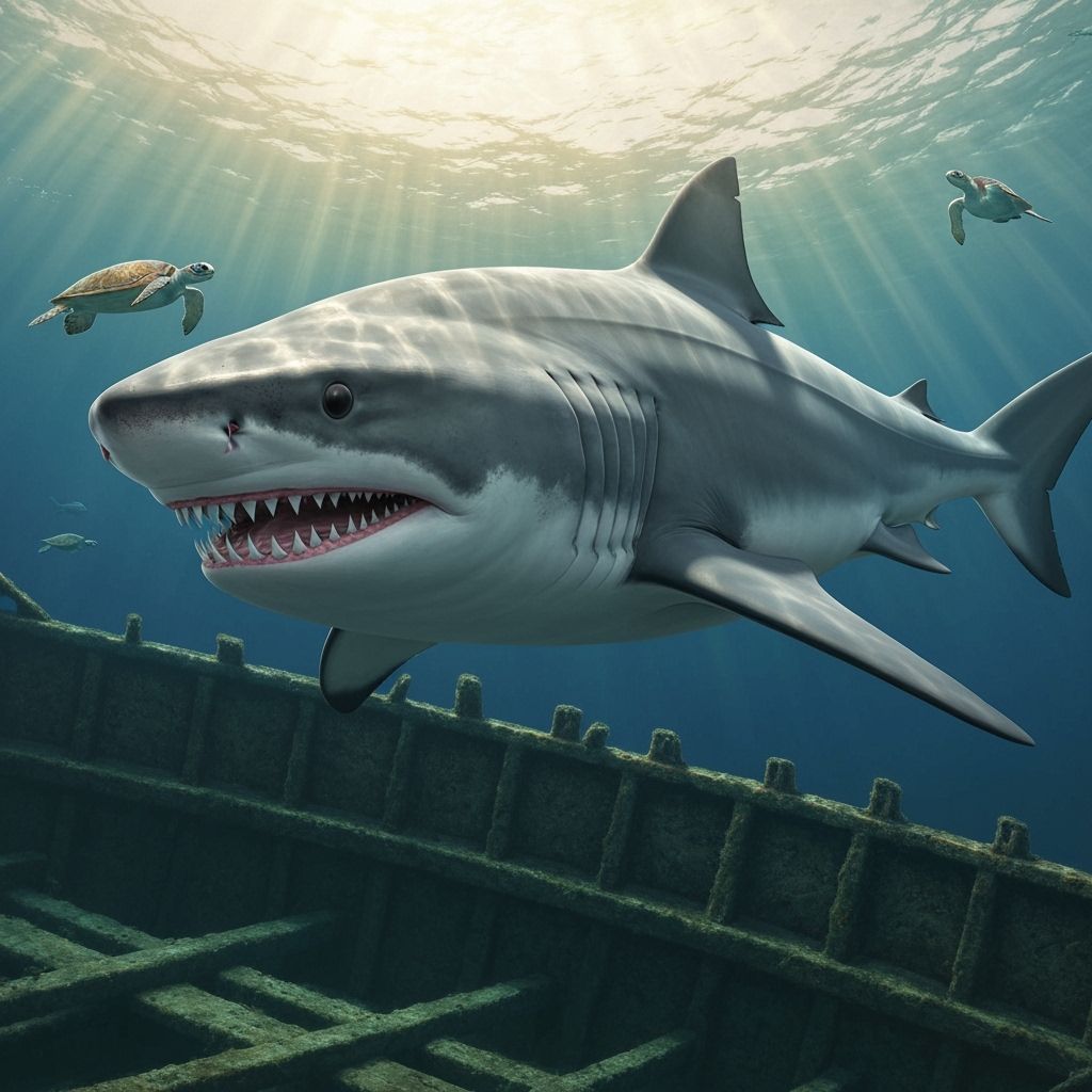 Megalodon giant shark.